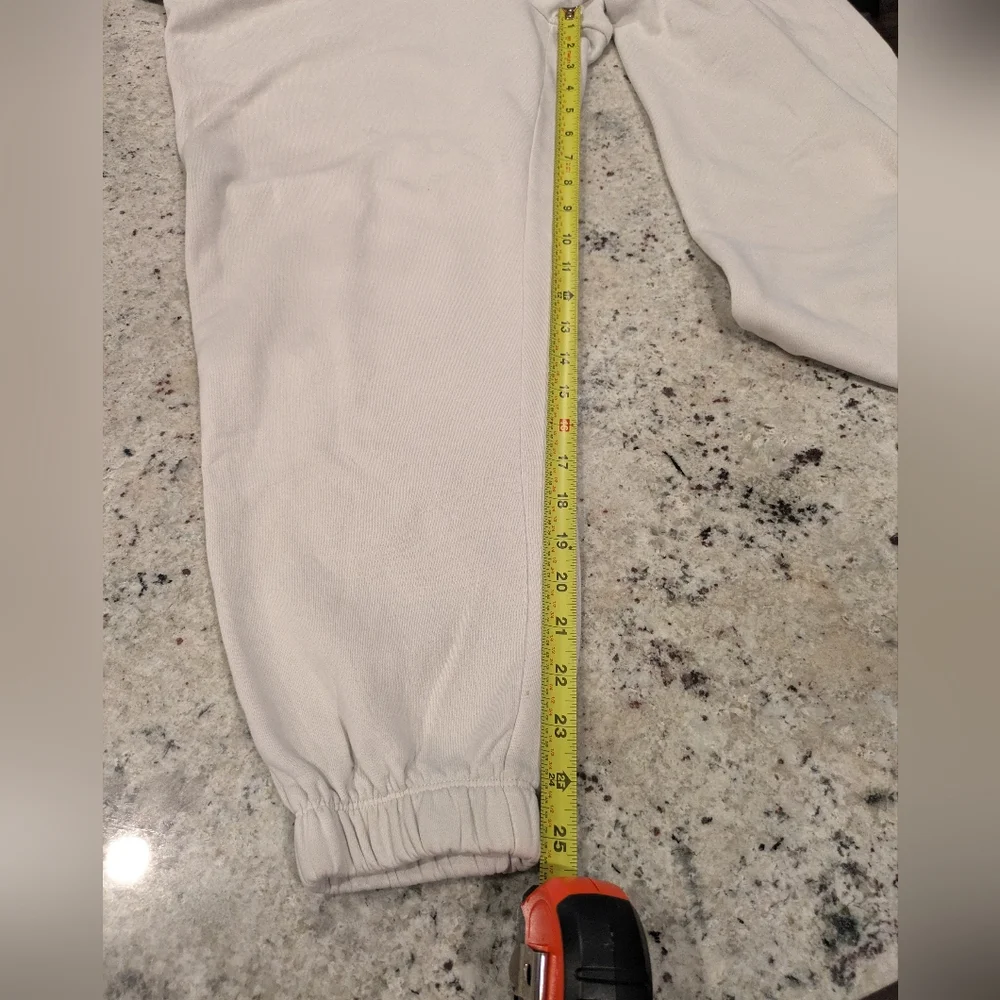 H&M NASA Graphic Joggers Cream Fleece Sweatpants Size L Space Logo